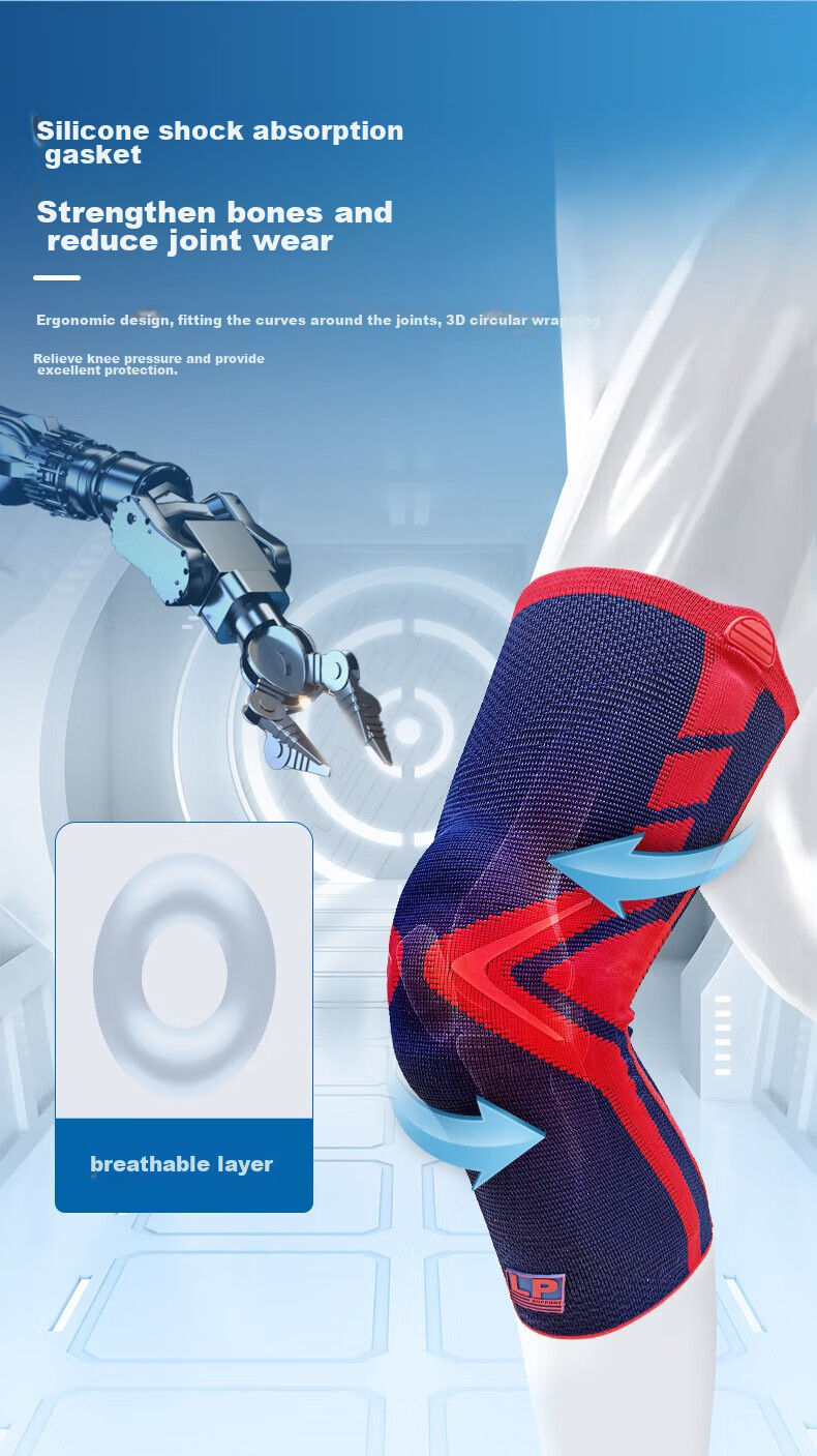 LP Sports Knee Brace with Spring Support for Basketball, Running, Badminton, Lightweight Breathable Meniscus Ligament Injury Protection Gear 6