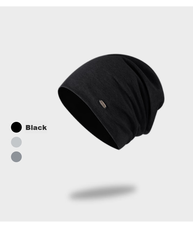CACUSS Men's Hat, Spring And Autumn Thin Cotton Balaclava, Air Conditioning Sleeping Warm Maternity Cap, Black Medium 8