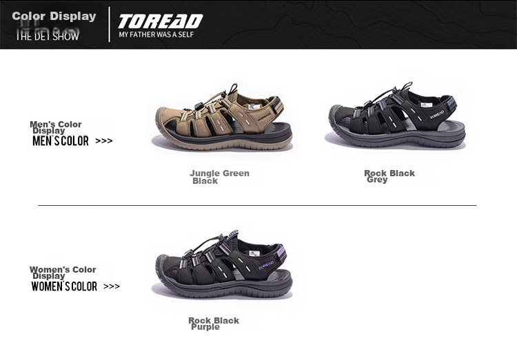 TOREAD Men's Beach Shoes, Lightweight Non-Slip Comfortable Breathable Closed-Toe Sandals, Outdoor Sports Water Shoes TFGGCM81990 9