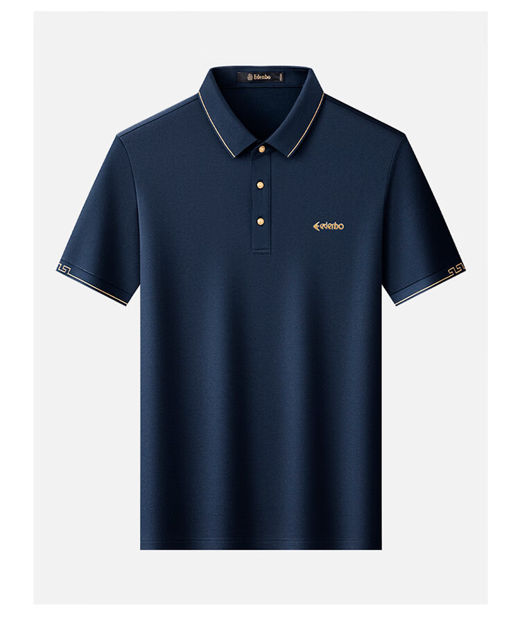 Aidengbao Summer Short-Sleeve Polo Shirt for Men, Embroidered Business Commute Collared Polo T-Shirt, Black 01185/100A(3XL) 15