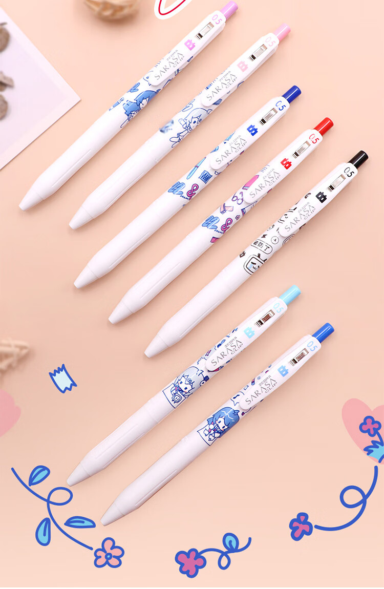 ZEBRA JJ15-WI Limited Edition Neutral Pen, 0.5mm Bullet Tip, Push-Button Signing Pen, Colorful Student Note-Taking And Journaling Pen, White Barrel with Red Ink, Single Pe 1