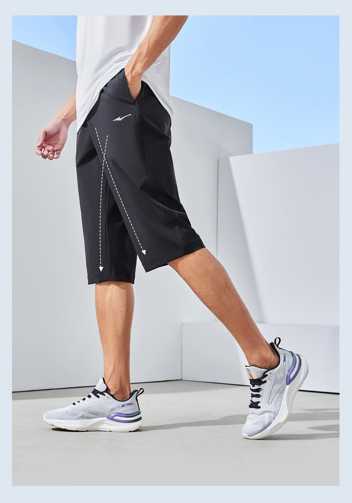 ERKE Men's Sports Shorts, Autumn Casual Quick-Dry Moisture-Wicking Breathable Running Pants for Me 8