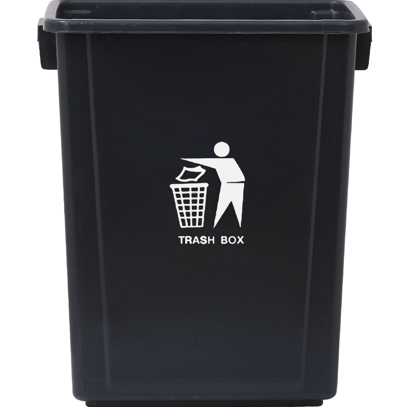 OLPAU Trash Can without Lid, 40L Square, Black And Gray, for Home Kitchen Commercial Use, Restaurant-Specific Large Garbage Bi