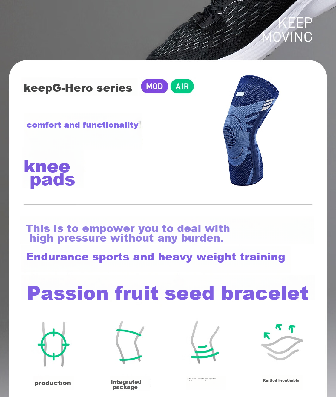 Keep Comfortable Functional Knee Brace Meniscus Protection for Running, Badminton, Basketball Support Synovitis Protective Gear K-Rox 8