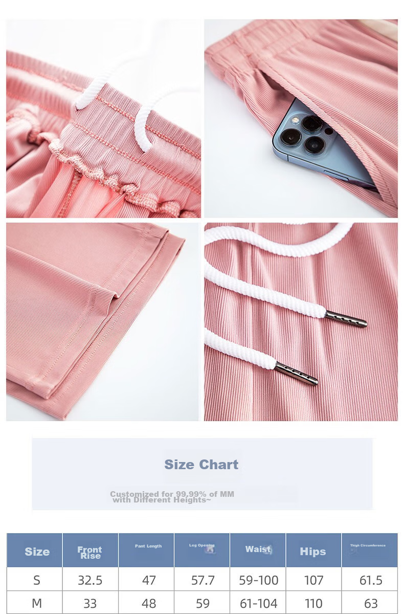LangSha Ice Silk Shorts for Women, Summer Lightweight High-Waist Loose-Fitting Slimming Wide-Leg Mid-Length Pants, Quick-Dry Casual Sports Knee-Length Shorts 12