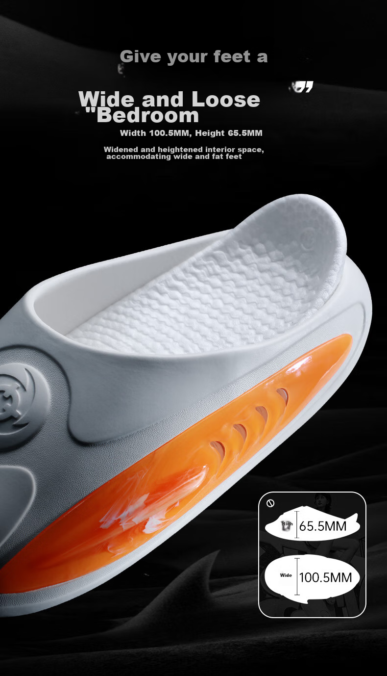 RIGORER Shark 2 Slippers, Unisex Sports Slippers, Thick-Soled Soft And Bouncy, Wear-Resistant, Indoor And Outdoor Basketball Sandals 9