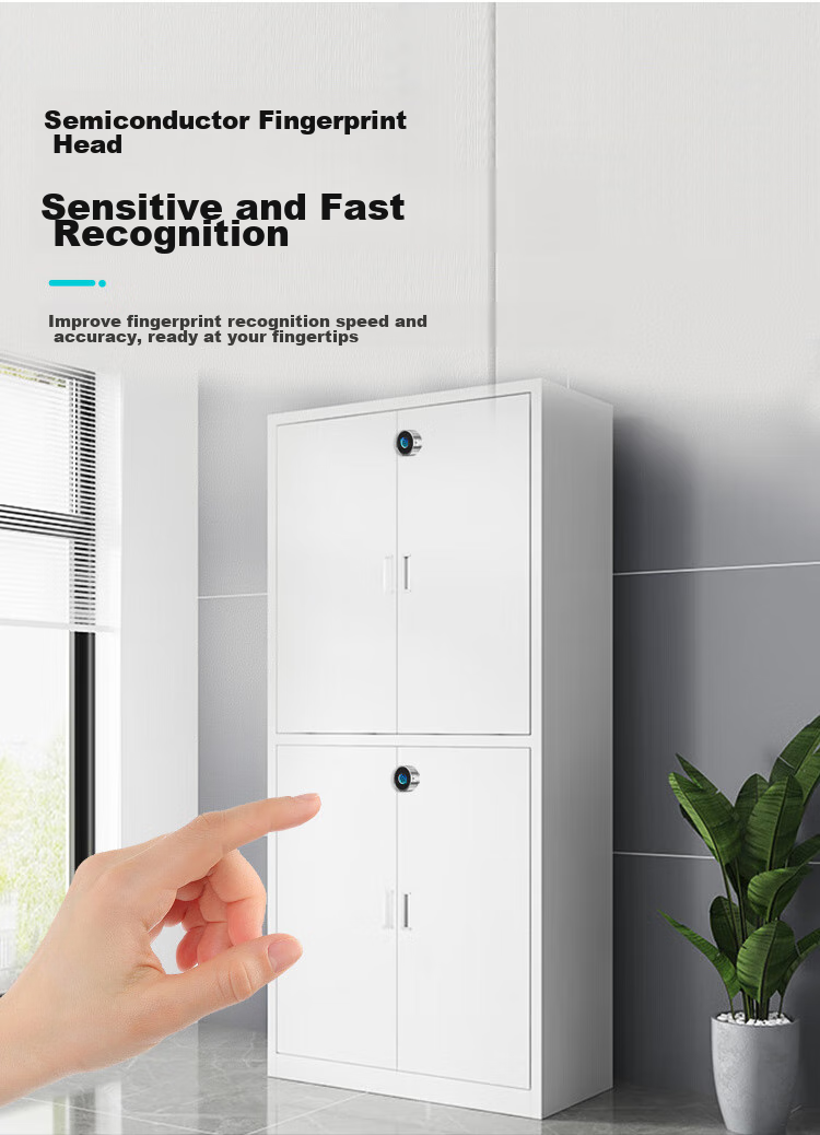GSON Fingerprint Drawer Lock No-Drill Wardrobe Drawer Safety Lock Hidden Lock Shoe Cabinet Double Door Smart Electronic Lock 2