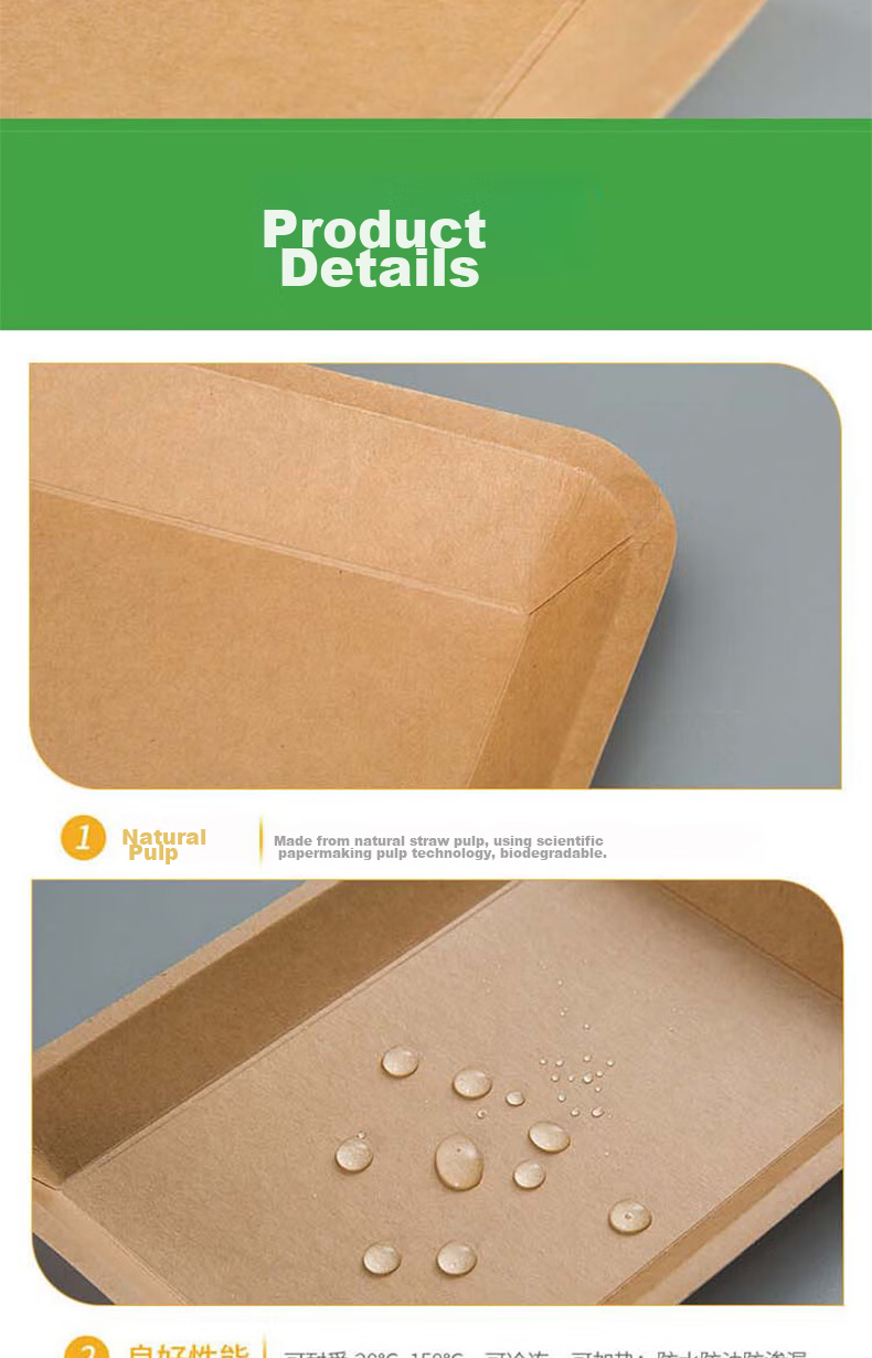 Edo Disposable Paper Plates, Biodegradable Disposable Plates 750ml*20 Pieces, Picnic Boxes, Barbecue Plates, Kraft Paper Plates 6