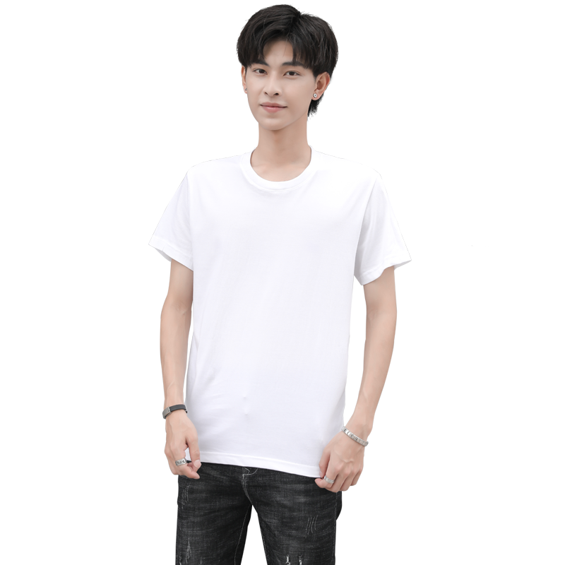 MiiOW Men's Short Sleeve T-Shirt 100% Combed Cotton Antibacterial Breathable Summer Thin Base Layer Shirt