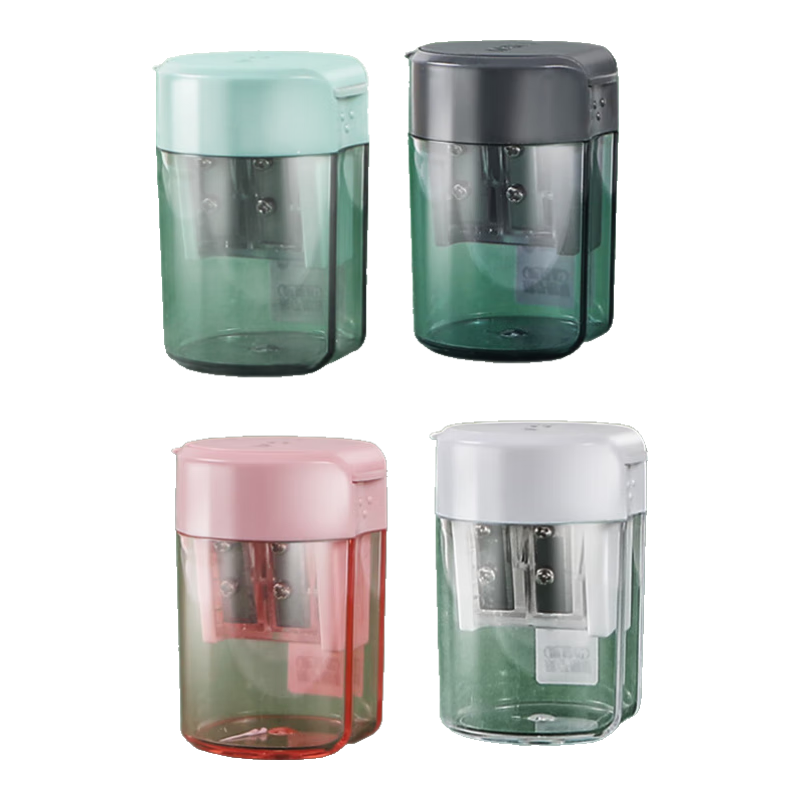 M&G Pencil Sharpener with Dual Holes And Large Capacity Dust Box, Labor-Saving Portable Sharpener for Primary And Secondary School Students, Suitable for Wooden Pencils, Random Color APS912D4