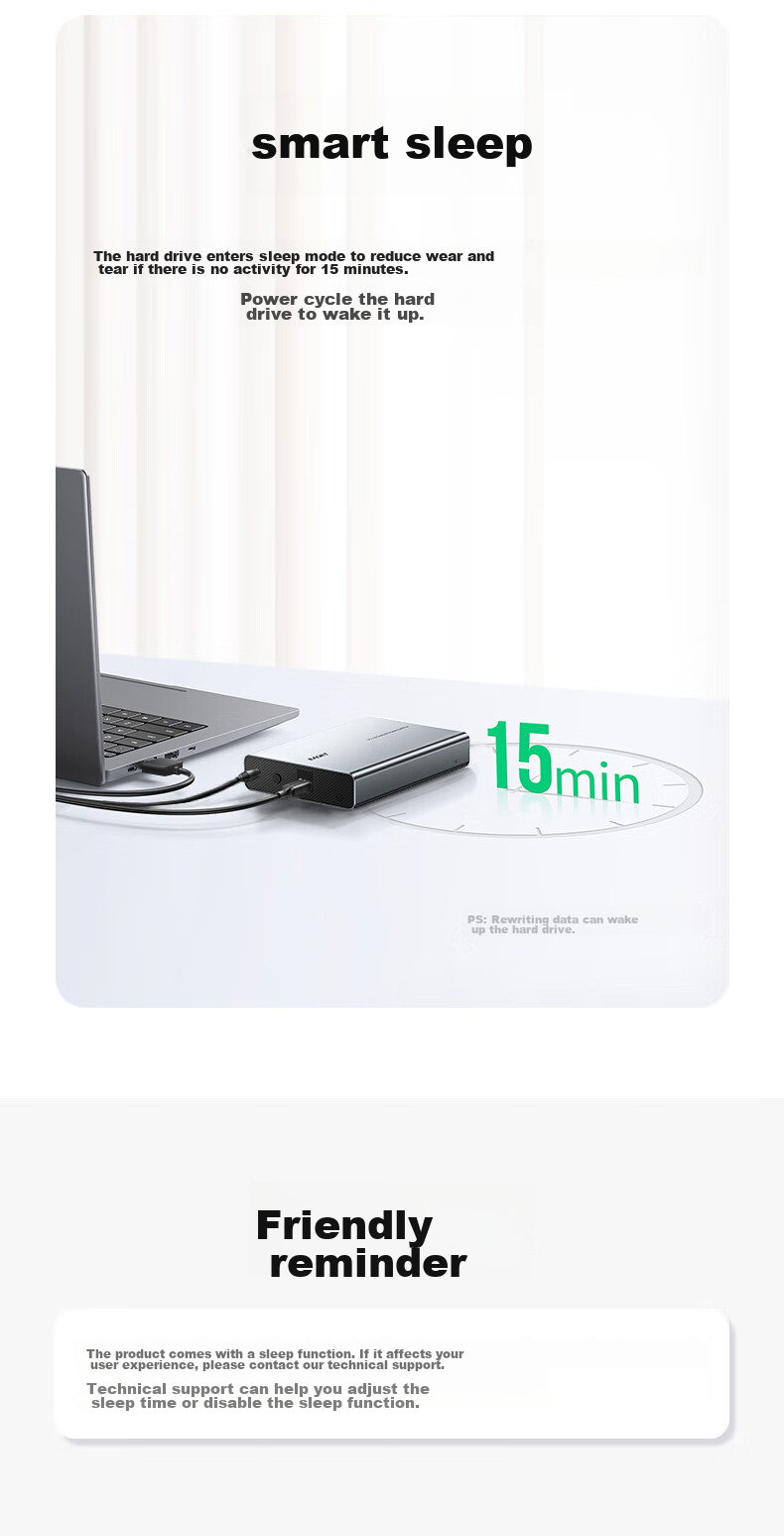EAGET Type-C3.1 External Hard Drive Enclosure, 2.5/3.5 Inch, for Laptops And Desktops, SATA SSD/HDD Compatible, All-Aluminum Alloy, E351C 8