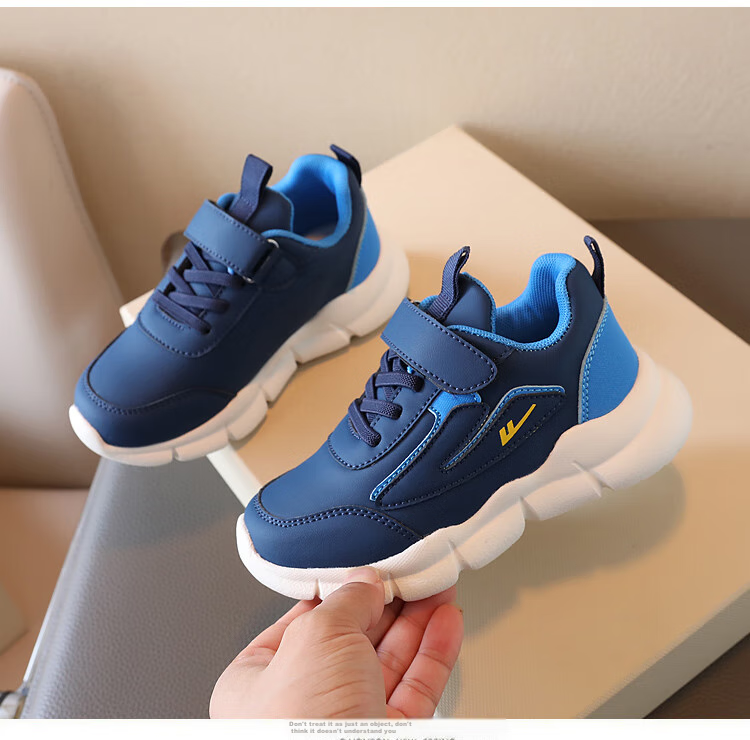 Warrior Children's Sports Shoes, Boys And Girls Running Shoes, Lightweight Casual Shoes, WZ-A888MJ, Navy Blue And Light Blue, Size 28 5