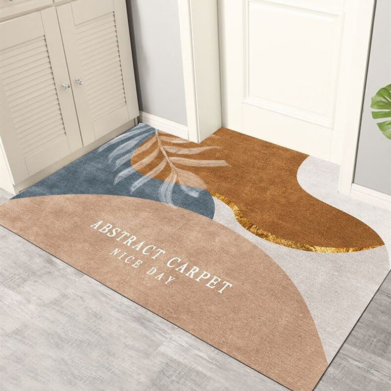 Qimian Entrance Mat, Doorway Foot Mat, Luxurious High-End Feel, Non-Slip, Dirt-Resistant, Foyer Rug, Fenghua 80*120cm 14