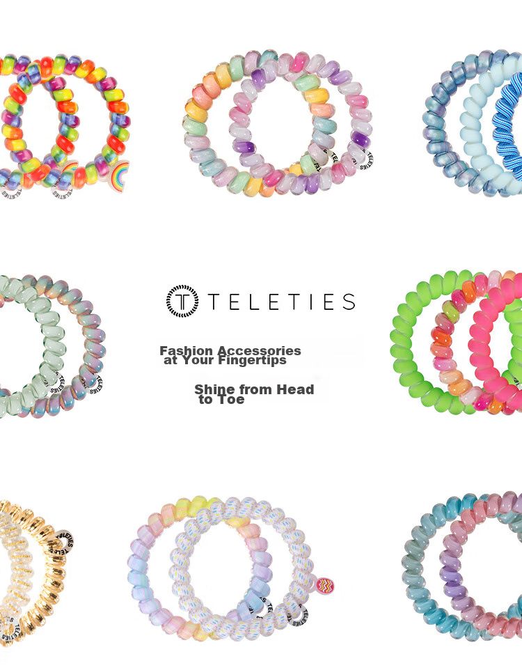 TELETIES American Imported Telephone Cord Organizer, Telie Ring, TT Ring, Cord Holder, Birthday Gift for Women, Rainbow Color, Size L 2