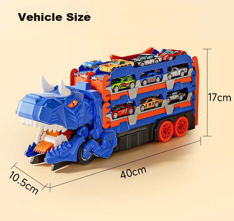 BAOLE STAR TOYS Children's Toy Car for Boys Aged 3-6, Birthday Gift, Track Car, Alloy Vehicle, Large Size, Ejecting Transport Truck 23
