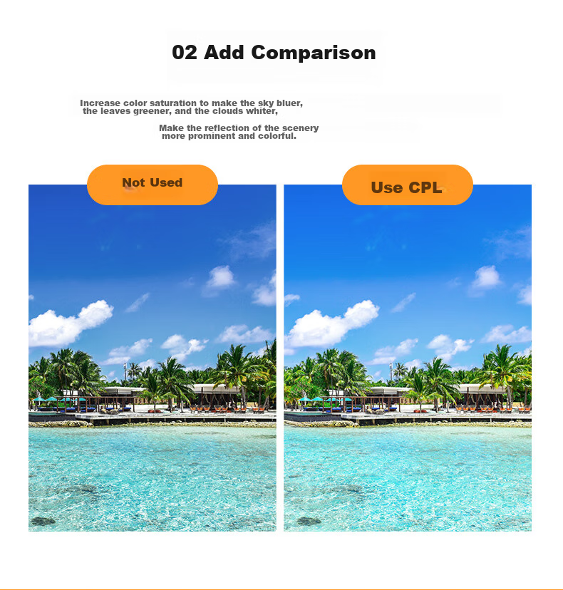 Zhuoer True Color CPL Polarizing Filter, Ultra-Clear Filter Double-Sided Multi-Layer Coating Eliminates Reflections Suitable for Canon Sony Landscape Photography, 49mm CPL Lens 5