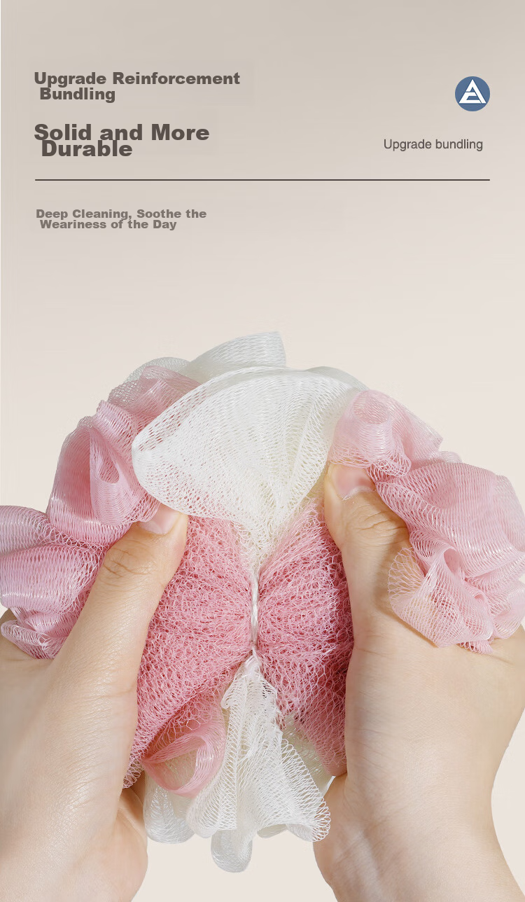 Creative Art Shower Puff Extra Large [Set of 3] Bath Scrubber for Men And Women, Bathing Essential, Shower Loofah 4
