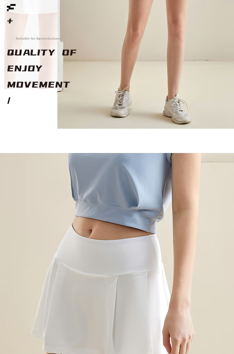 Fandimu Sports Skort for Women, Breathable, Anti-Exposure, with Lining, Fake Two-Piece Design, for Outdoor Badminton, Tennis, Running, And Half Skirt 12