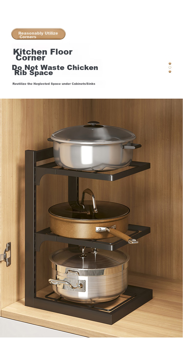 Ourunzhe Kitchen Extendable Storage Rack, Storage Shelf 34-60cm Cabinet Organizer Stackable, Large Off-White 4