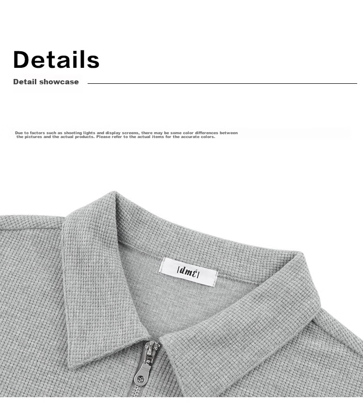 Dme [Waffle Skirt] Summer Polo Collar Zipper Short-Sleeve Waffle Dress 14