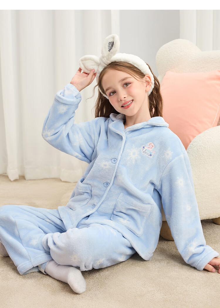 DISNEY Kids Girls' Flannel Pajama Set, Durable, Anti-Static, Homewear, Winter 2024, DB442LE04 Pink, Size 110 32