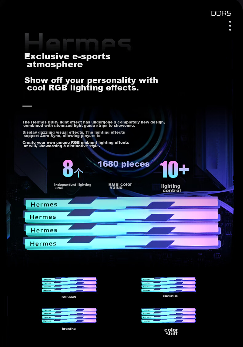 PREDATOR 48GB (24GB×2) Kit, DDR5 6000MHz, Desktop Memory Module, Hermes Ice Blade Series, RGB Light Bar (C28), White, AI Computer Accessory 15