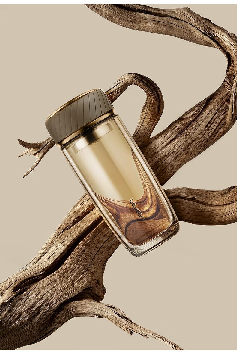 LEIDFOR G7 Double-Layer Glass Cup Maple Leaf Gold 380ml Men's Insulated Water Bottle Mid-Autumn Festival Gift 7