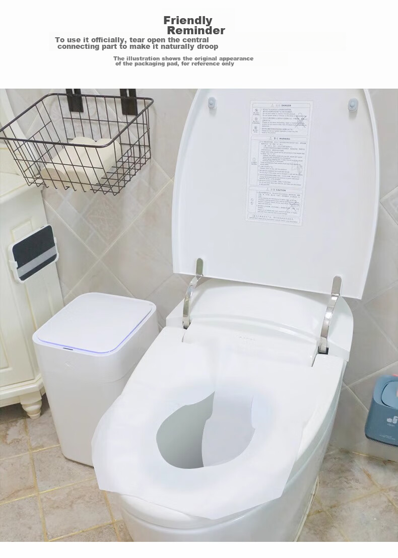 Jinghuisichuang Disposable Toilet Seat Covers, 250 Sheets, Soluble Water Bathroom Toilet Seat Pads, Postpartum Toilet Stickers 10
