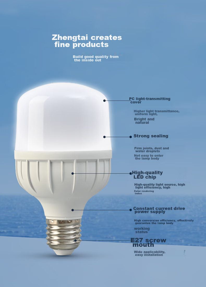 CHNT LED Bulb, Energy-Saving Lamp, E27 Screw Base, for Home And Commercial Use, High-Power Light Source, 28W Cool White Light, Column Bulb 4