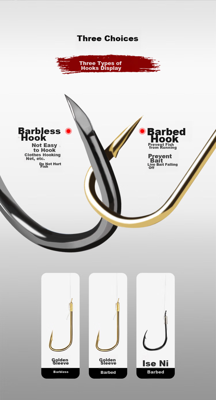Beimingyu Pre-Tied Carp Hooks, Double Hook Fishing Hooks, Barbed - Iseni Gun Black with Spikes, Size 11#-3.0# 6