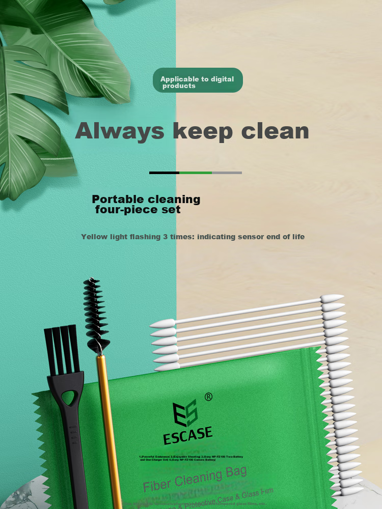ESCASE AirPods 3 Cleaning Tool Kit, Apple Phone Cleaning Kit, Keyboard Cleaning Set, Phone Charging Port Cleaner, Bluetooth Wireless Earphone Charging Case Cleaning Kit, 4-Piece Set ES-MCS 1
