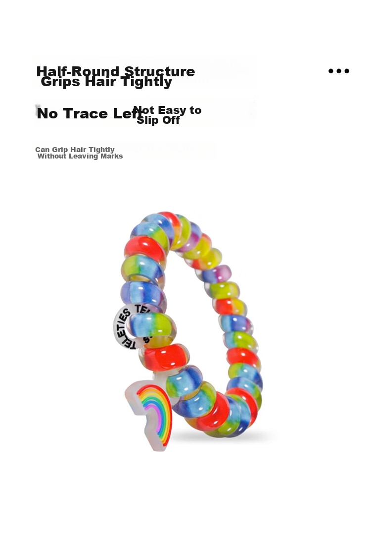 TELETIES American Imported Telephone Cord Organizer, Telie Ring, TT Ring, Cord Holder, Birthday Gift for Women, Rainbow Color, Size L 10