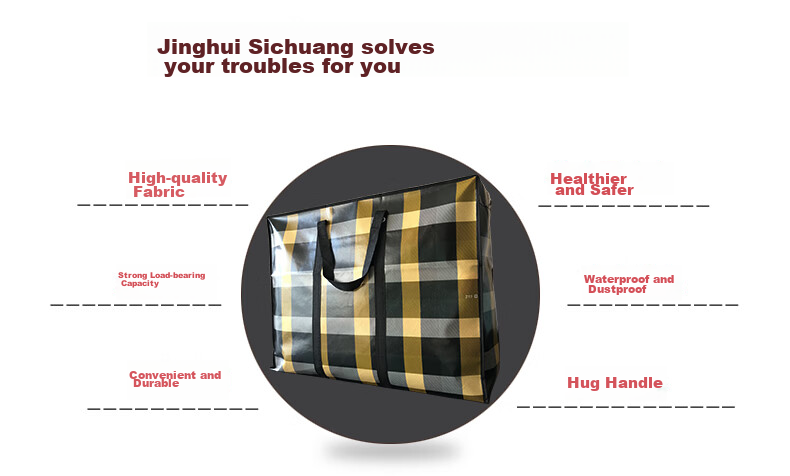 Jinghuisichuang Moving Packing Bags, Reinforced Tear-Resistant Large Capacity Storage Bags, Express Woven Bags, Clothing Storage Bags, 2-Pack 6