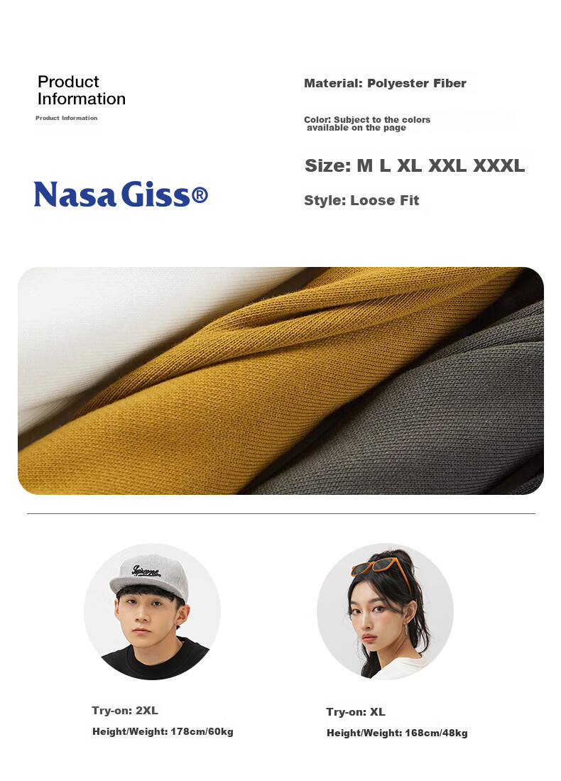 NASA GISS Sweatshirt, Men's Spring And Autumn Casual Long-Sleeve T-Shirt, Youth Base Layer Top, Black, XL 10