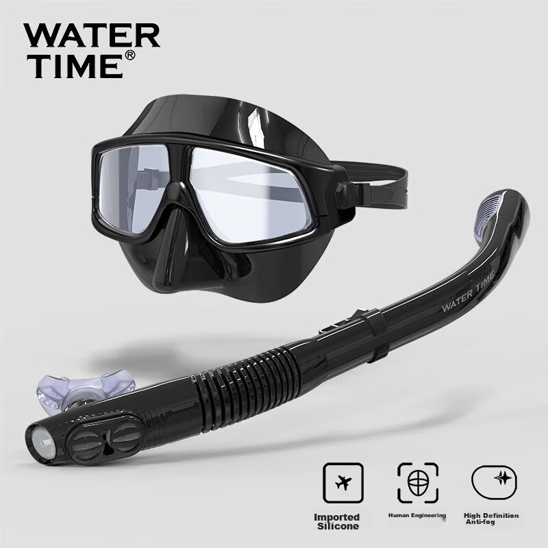 Маска для подводного плавания WATERTIME, полный комплект для дайвинга, система сухого дыхания, для взрослых, для плавания и дайвинга