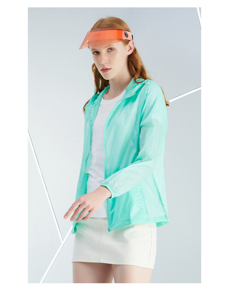 TECTOP Breathable Skin Coat, Water-Repellent Quick-Dry Windbreaker, Women's Pink S 37