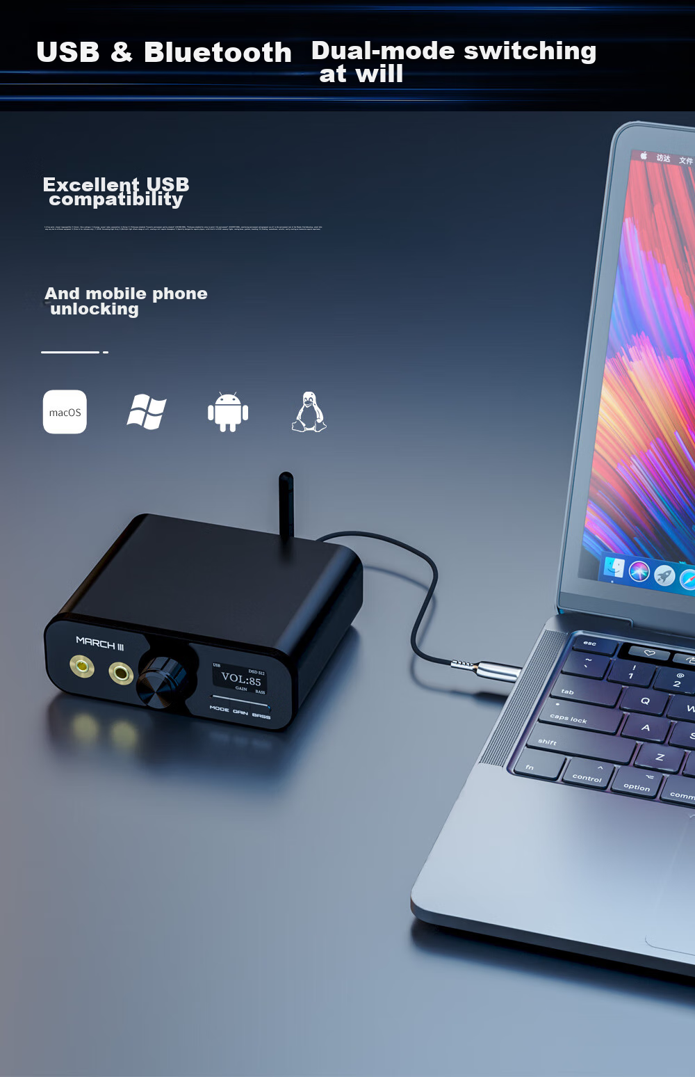 TempoTec BHD Pro Dual-Core Portable Decoding Headphone Amplifier with 4.4mm+3.5mm/usb Sound Card, DSD512/MQA Type-C, Adjustable Volume, Black 2