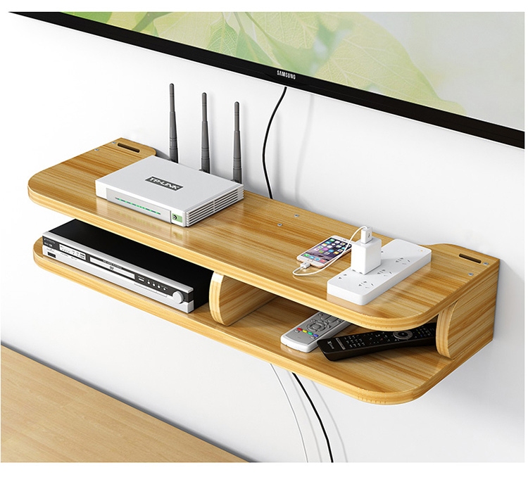 Anerya TV Box Shelf, No Drilling Required, Wall-Mounted Storage Rack, Living Room TV Decorative Wall Mount, Bedroom Router Holder 6