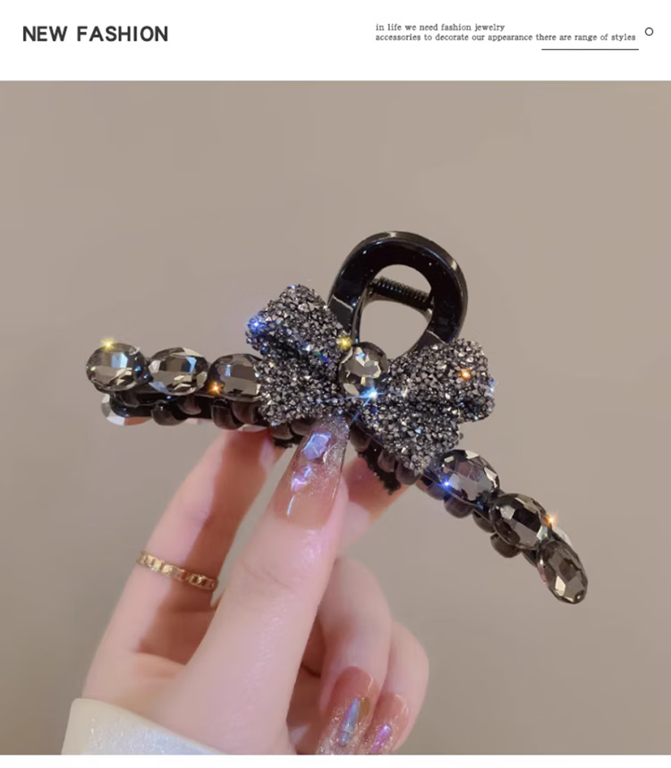 YeFeiLi Korean Style Bowknot Hair Clip Shark Clip for Women High-End Hair Accessories New Bun Hair Ornament 4