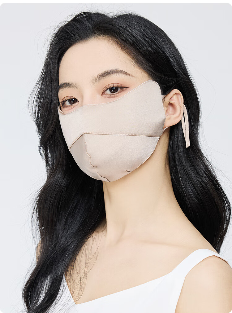 JIUMU Silk Sun Protection Face Mask for Women, Summer Driving UV Protection, Breathable Full-Face Mulberry Silk Sunshade Mask 13