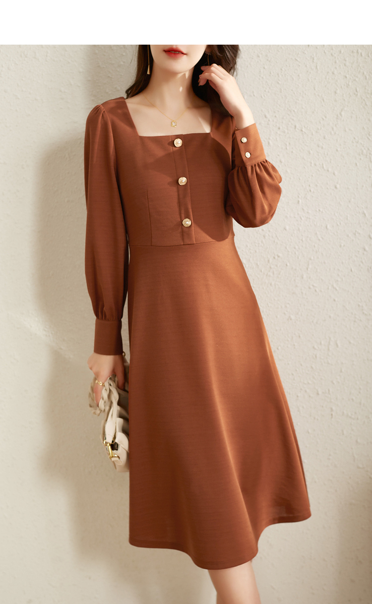 Shangdu Bila New Year Red French Style Dress for Women Spring Autumn Mid-Length Elegant Goddess Waist-Slimming Petite Dress 17