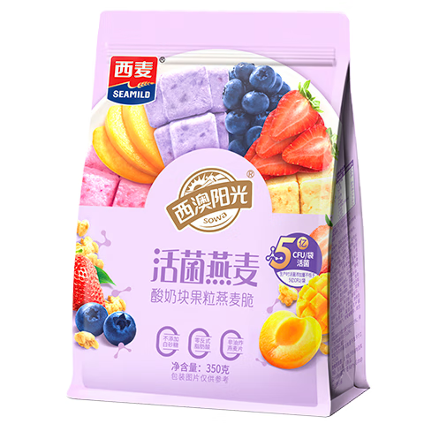 西麦酸奶块果粒燕麦脆350g 水果燕麦片营养早餐五谷代餐干吃休闲零食
