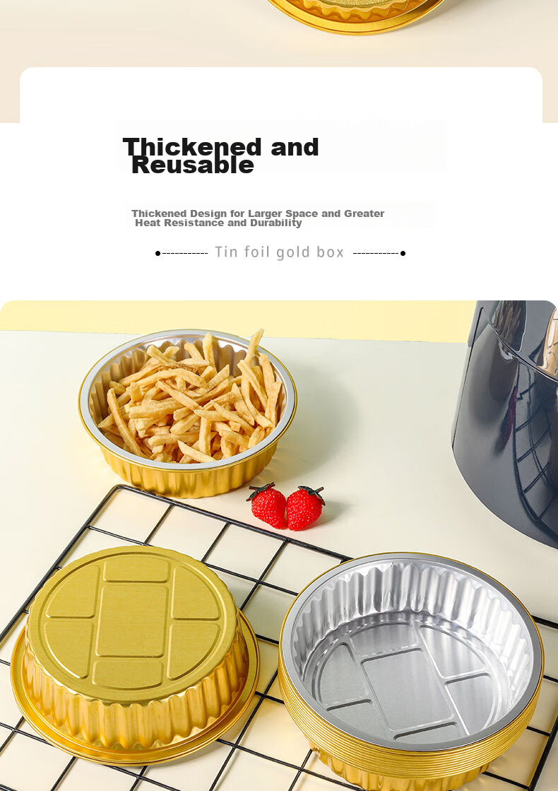 Faxilon Air Fryer And Oven-Specific Aluminum Foil Trays, 750ml*20 Pieces, Aluminum Foil Pans for Home And Outdoor Barbecue Use 7