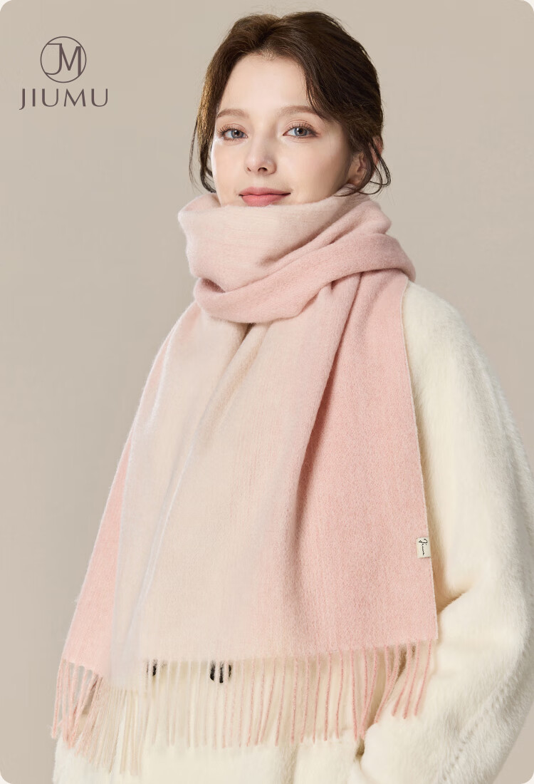 JIUMU Pure Wool Scarf for Women, Autumn And Winter Neck Warmer, Ladies' Warm Shawl, Gift for Girls on National Day Or Birthday, Comes with Gift Bag 1