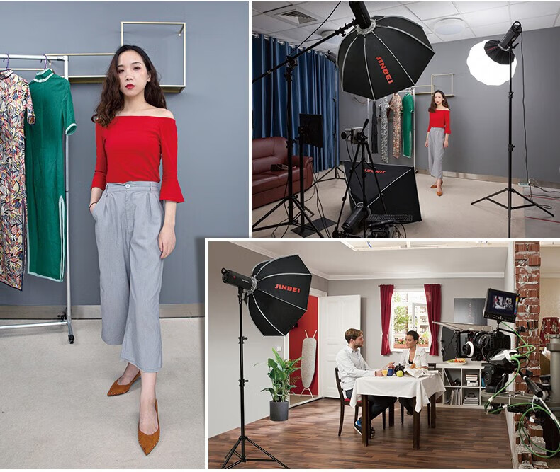 JINBEI JINBEI KE100 Quick-Install Octagonal Softbox, Portable Easy-To Studio Equipment, Light Modding Accessory, KE-100 Quick-Install Octagonal [Single Softbox] 14