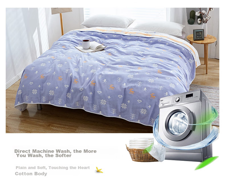 Hengyuanxiang Pure Cotton Gauze Towel Blanket, Six-Layer Thickened, Summer Quilt, Office And Children's Air Conditioning Blanket, 150×200CM 9