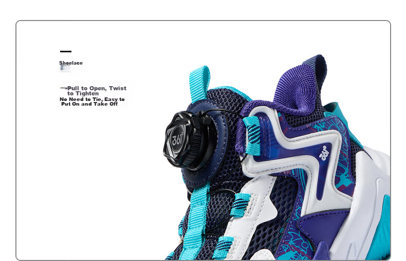 361° Hanjiang | Children's Basketball Shoes, Spring And Autumn Practical, for Ages 3-7, Rotary Buckle Basketball Shoes, Black Size 28 66