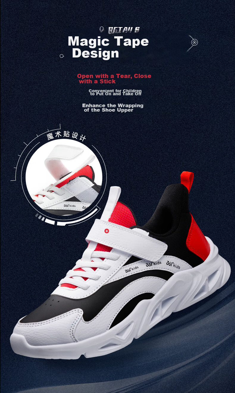 361° Running Shoes Sports Shoes Autumn And Winter Boys And Girls (3-12 Years Old) Leather Upper Windproof Running Shoes Rose Pink Color Size 35 9