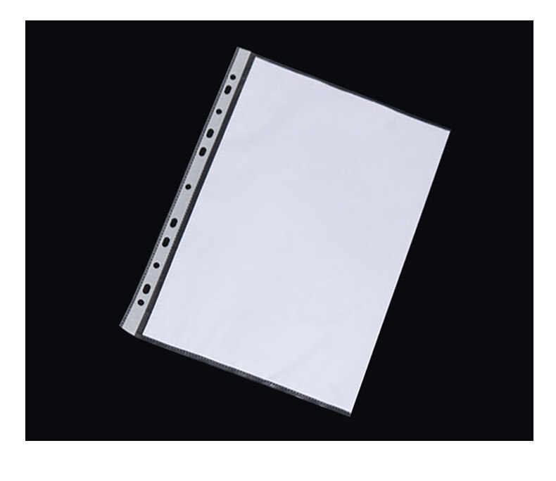 Bailiwen EH303/4 Loose-Leaf Binder (100 Pieces), 11-Hole File Folders, Refill Pockets, Transparent Document Sleeves, File Protectors 8