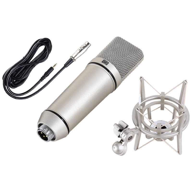 Soaiy Recording And Voice Acting All-People Karaoke Novel Audio Book Device Live Streaming Host Sound Card Set SC9 PRO Large Diaphragm Microphone + M180 Microphone Stand